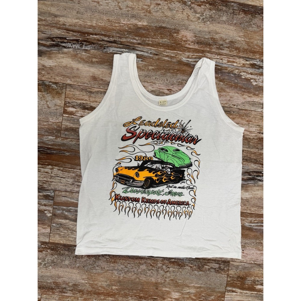 Vintage Women's Lead Seld Spectacular 1989 Tank Top Shirt Hot-Rod‎ Pin-Up Large